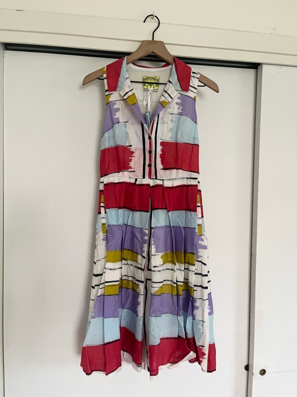 Anthropologie Floreat Chromatic Canvas Dress